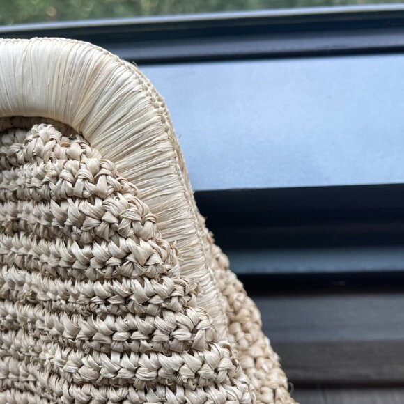 NWOT: Kayu Signe Knit Raffia Clutch, Oversized, Magnetic Closure, Tuckernuck - Picture 5 of 6